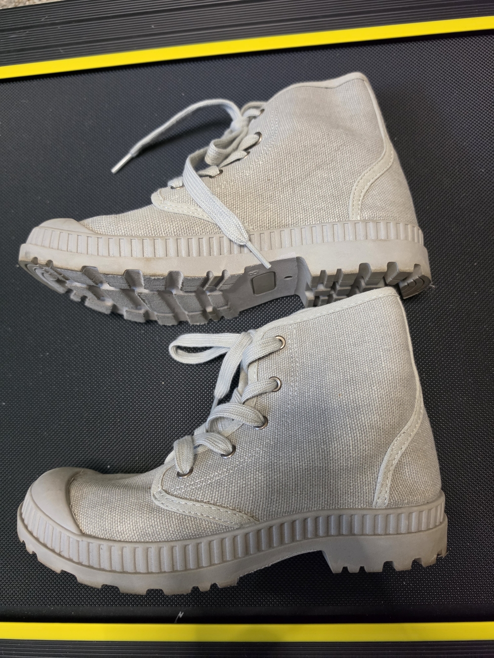 SO Gray Canvas Ankle Booties - Size 8